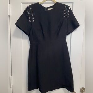 Sandro Black Dress with Lace-Up Detail